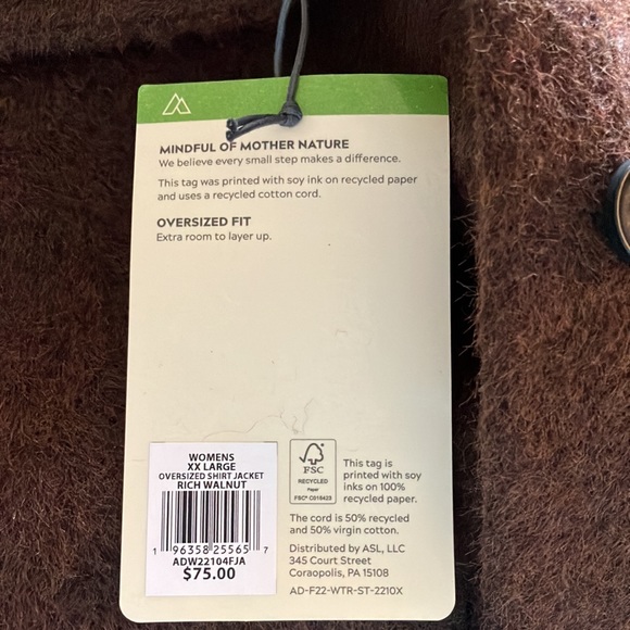 ALPINE DESIGN Women's Wayfarer Fleece Shirt Jacket. Chocolate Brown. Size XXL. - Picture 7 of 13